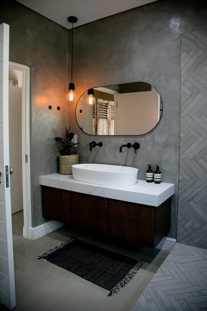 Floating vanity in the master ensuite